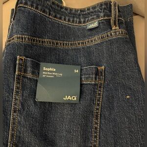 New w/tags JAG wide leg, mid rise jeans size 14.